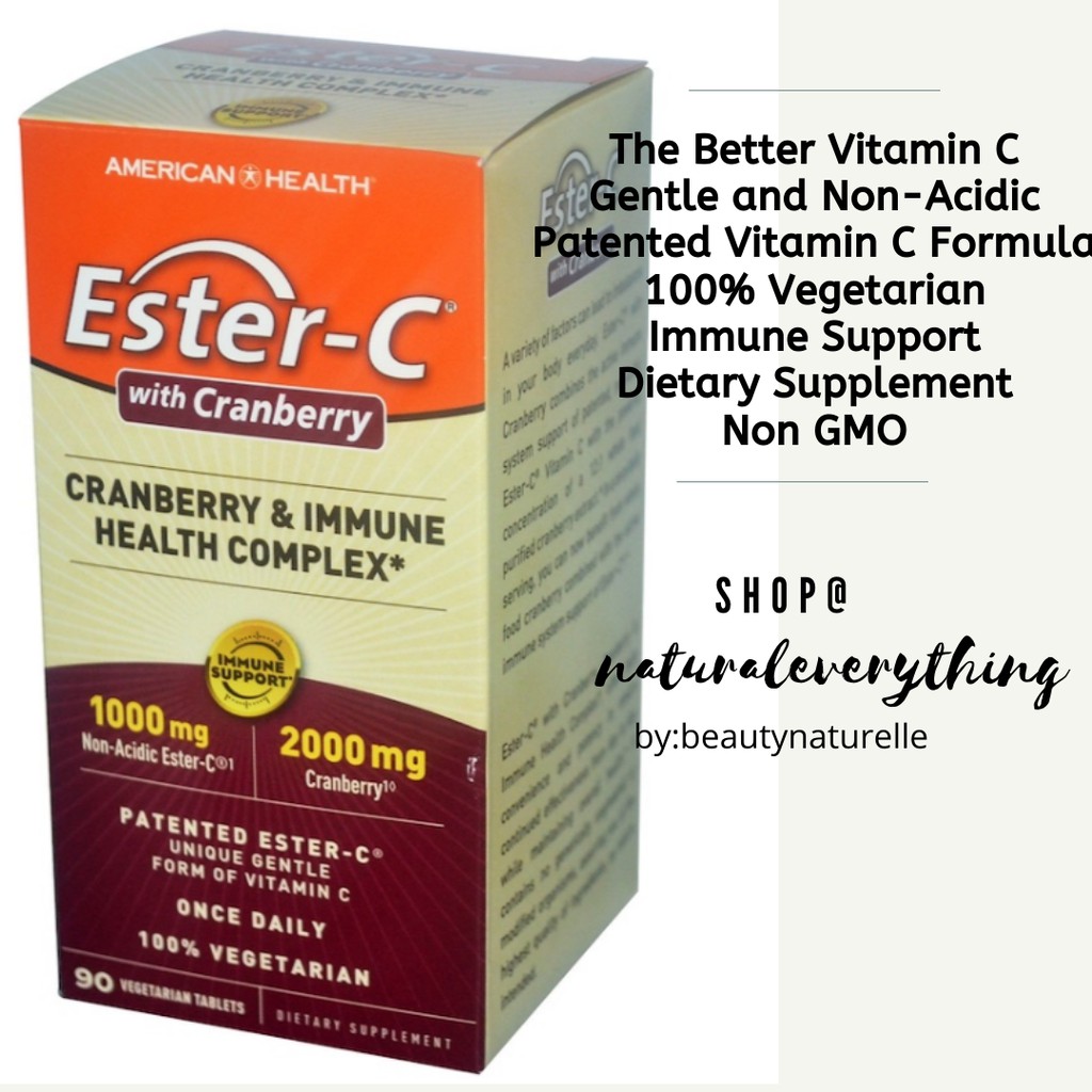 EsterC 1000mg Vitamin C with 2000mg Cranberry Extract by American