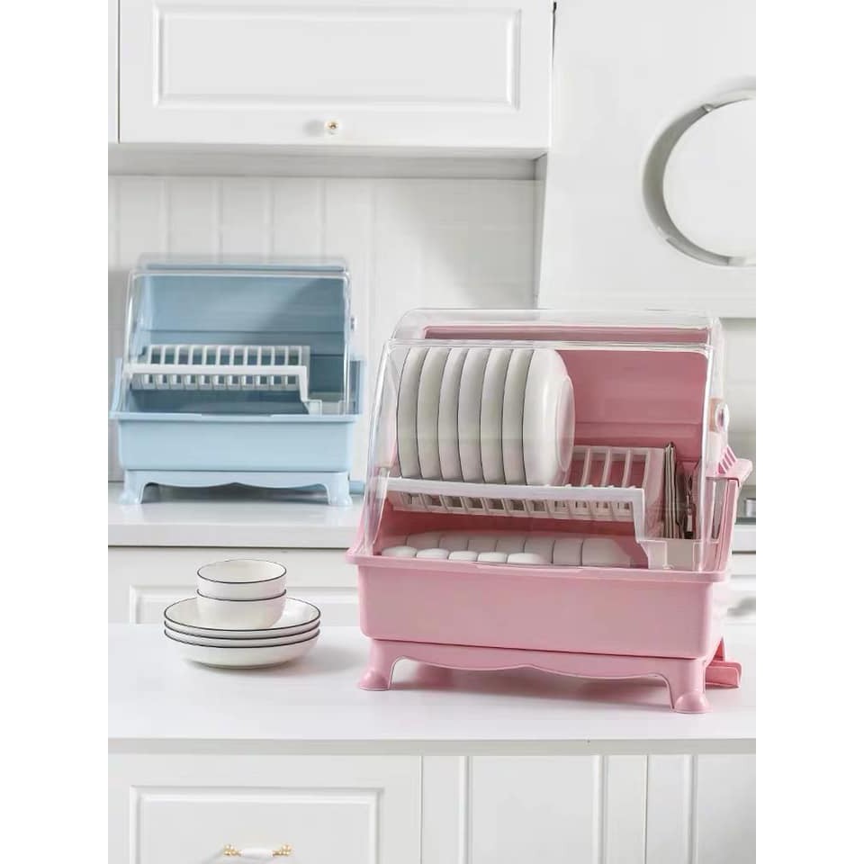Kitchen organizer dish rack with cover dish with drainer