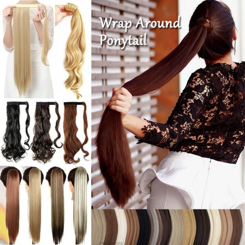 Straight Curly Womens Girls Long Curly Ponytail Piece Wrap