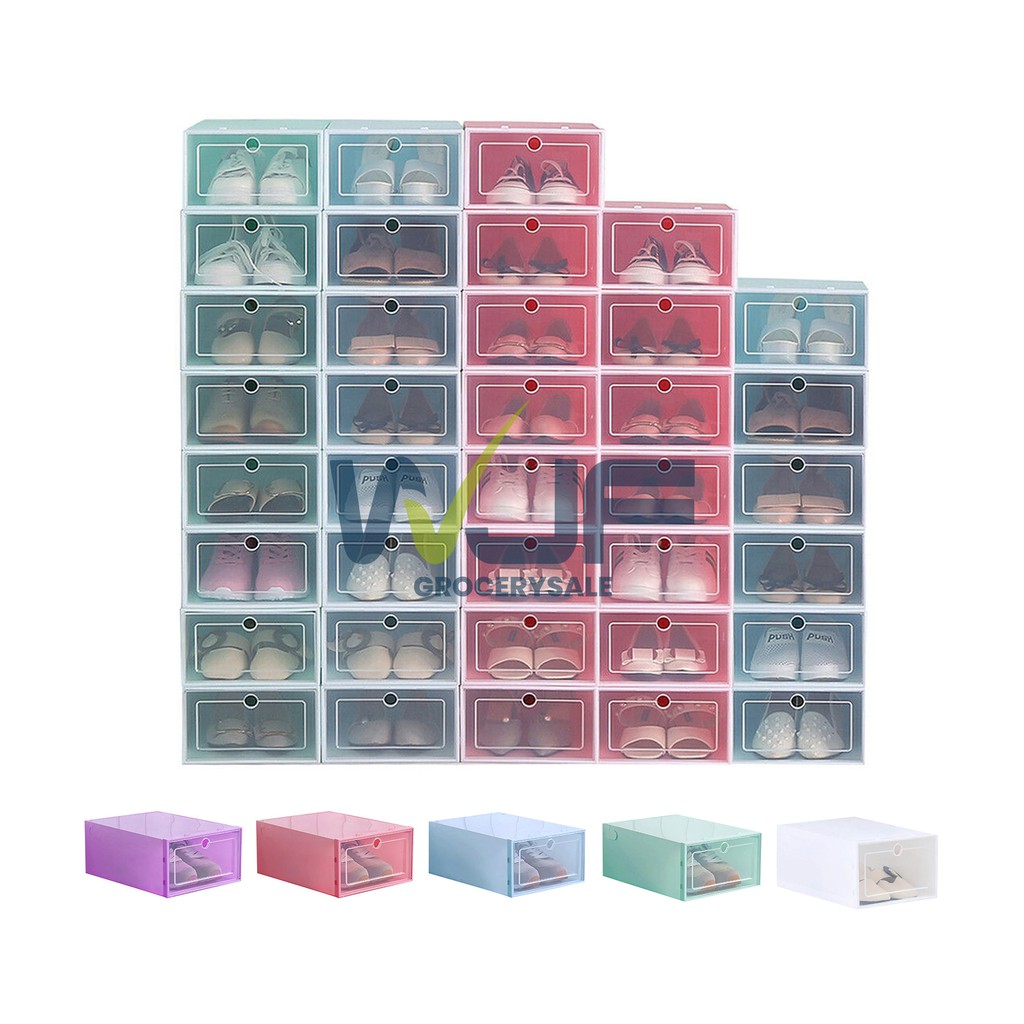 WJF Candy Color Shoe Box Foldable Drawer Case Storage Organizer