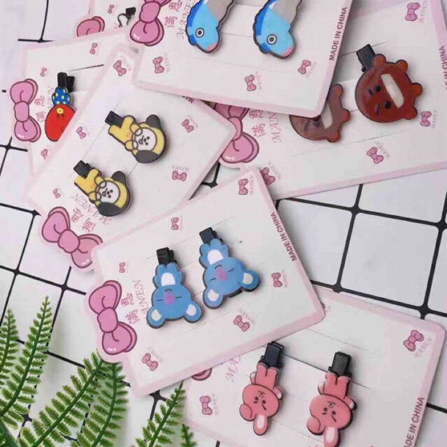 BTS BT21 KPOP Korean Acrylic Hair Clip Hair Accessories Cute Cartoon