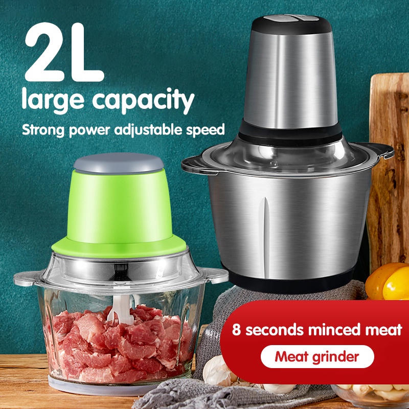 Meat grinder 2L capacity Kitchen mincer Stainless steel blade