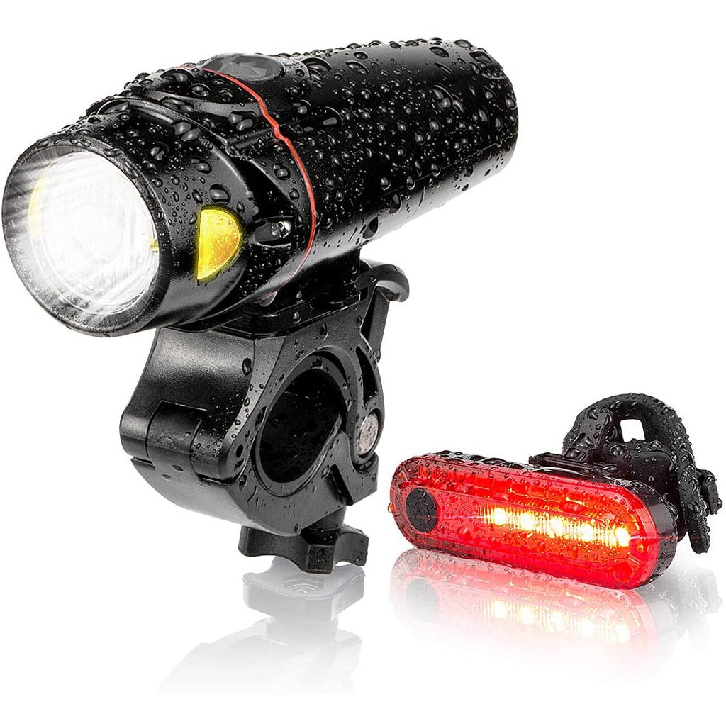 Bike Light Set, USB Smart Sensor Headlight Waterproof Runtime 10+ Hrs