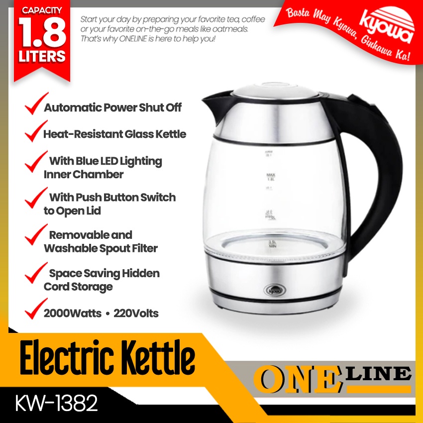 ONELINE KYOWA (KW1382) 1.8 Liters Capacity Electric Glass Body