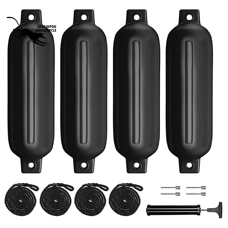 Boat Fenders 4 Pack 4.5x16 Inch Inflatable Ribbed Marine Boat Fender
