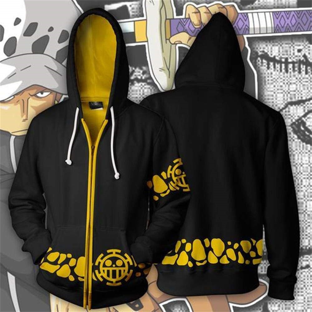 TRAFALGAR LAW Hoodie One Piece Men's Casual Zipper Hoodie Sweater