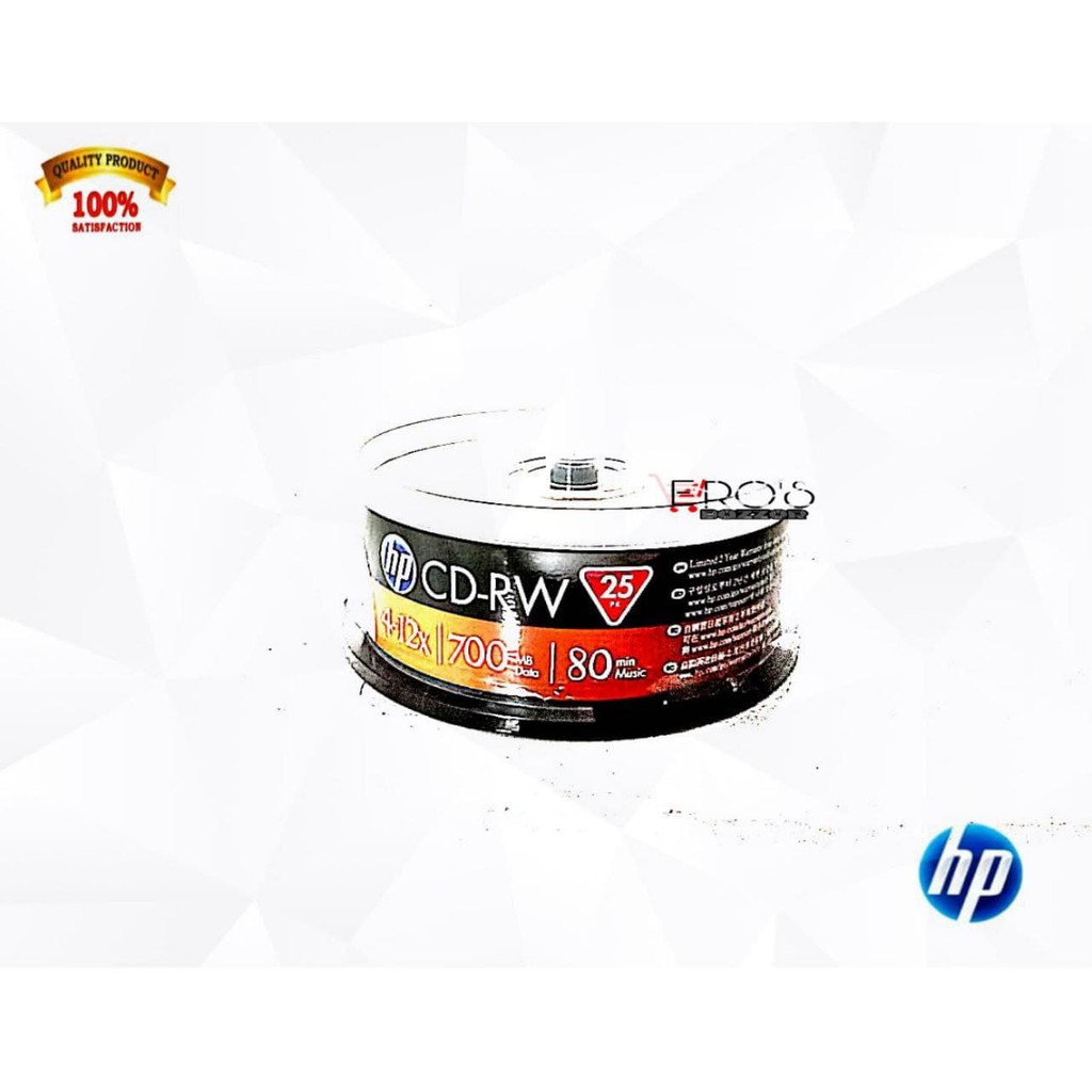 HP CDRW 700MB Blank CD Rewritable 25 Pieces Shopee Philippines