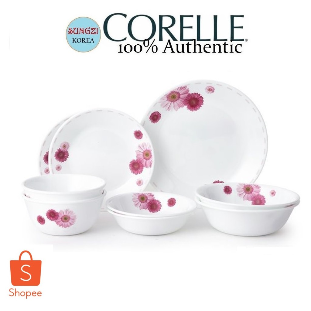 CORELLE Dinnerware 9 Piece Set Pink Daisy Shopee Philippines