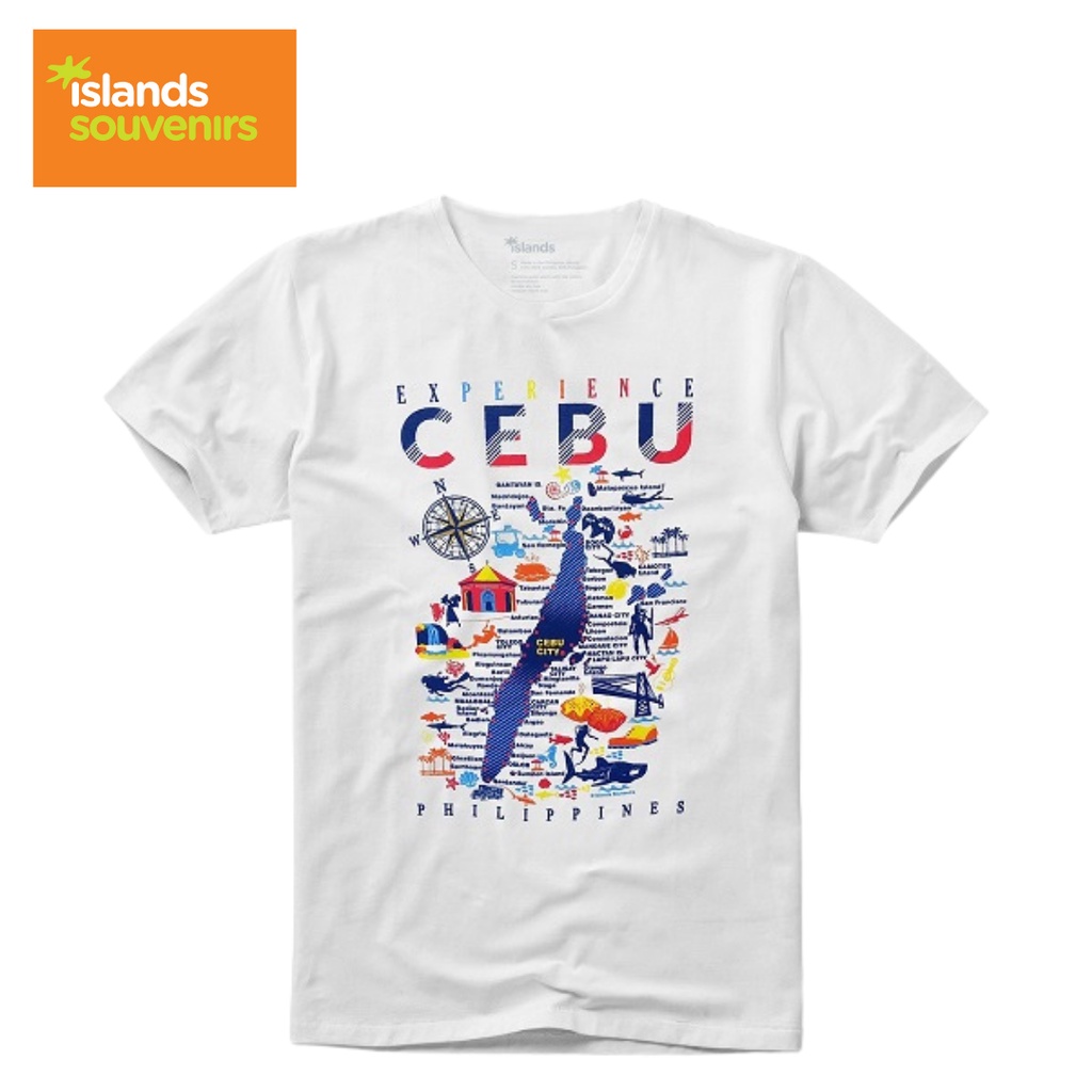 Islands Souvenirs Experience Cebu Men's Shirt White Shopee Philippines