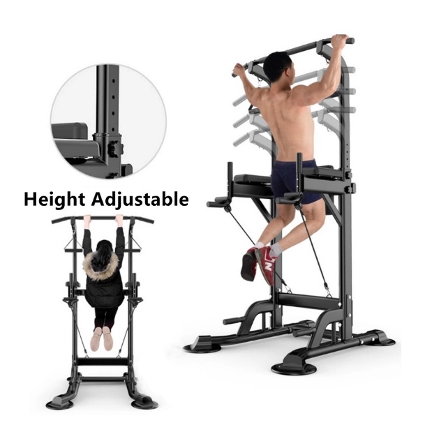 Bench Gym Equipment Fitness Pull Up Station Tower Power Dip Gym Home Bar Exercise Stand