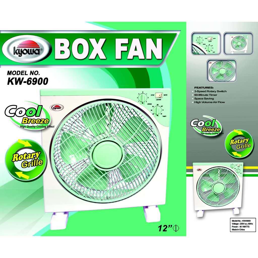 Kyowa Box Fan/Kyowa Original 12" Box Fan Electric Fan with Timer (KW