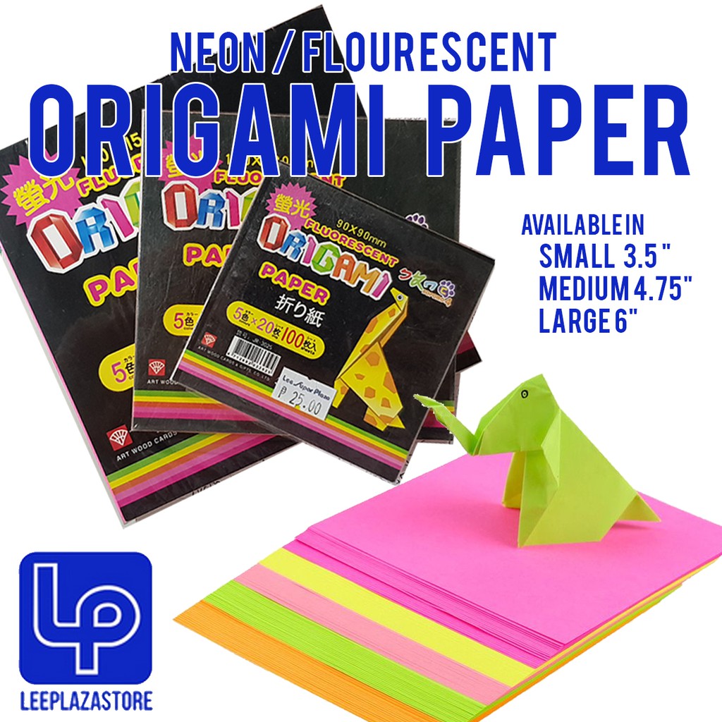 Origami Paper Neon art craft paper in 3 sizes Shopee Philippines