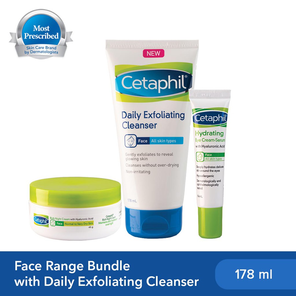 Cetaphil Face Range Bundle with Daily Exfoliating Cleanser 178ml