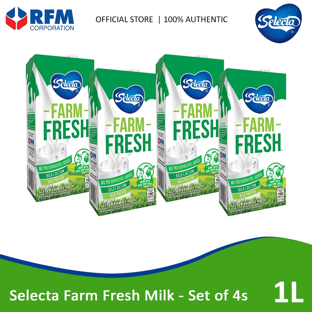 Selecta Farm Fresh Milk 1 Liter set of 4s Shopee Philippines