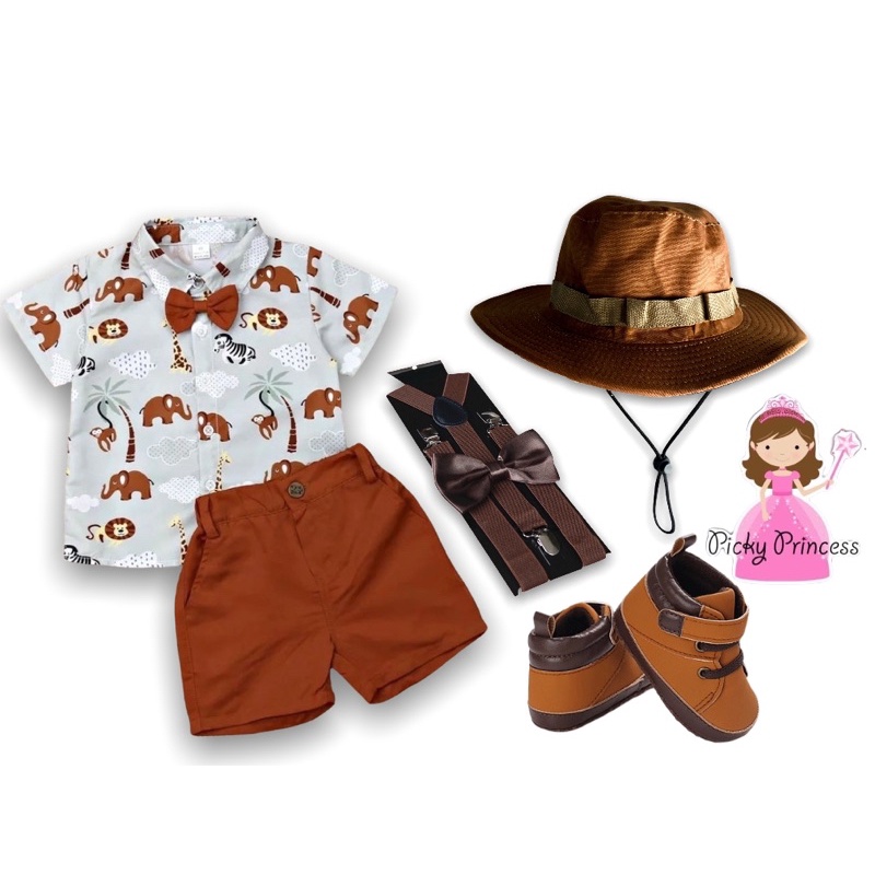 jungle safari theme baby boy birthday photoshoot animal outfit for boys