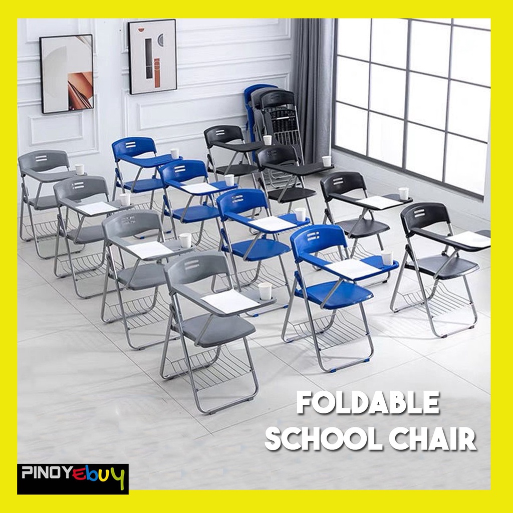 Foldable School Chair with Table Armrest Study Chair School Folding