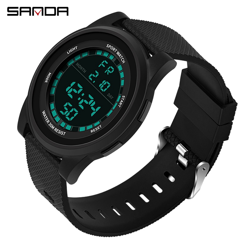 SANDA 2019 Super Slim Digital Watch Men Waterproof 3ATM Men Watches