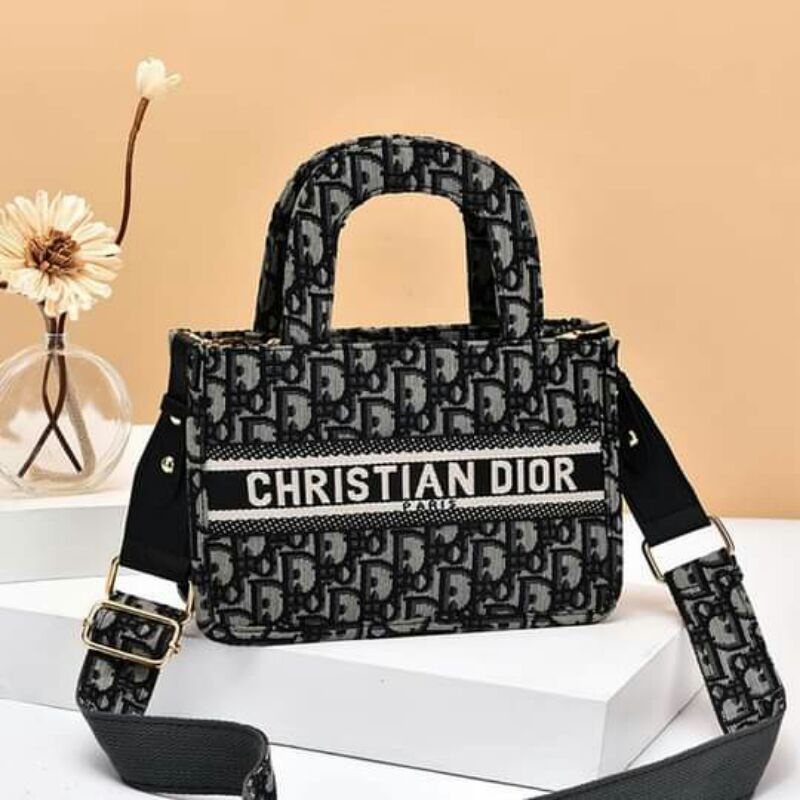 Christian Dior book tote bag sling bag and handbag with zipper Shopee