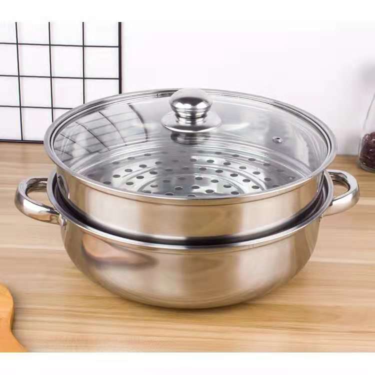 2 Layer Stainless steel Multifunction Soup Steamed Pot With 28cm