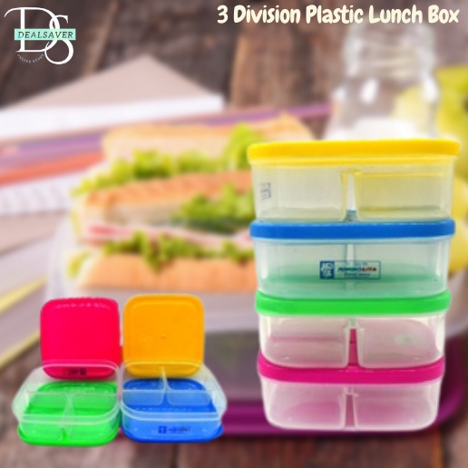 DealSaver HighQuality Durable Stackable Plastic Square 3 Division