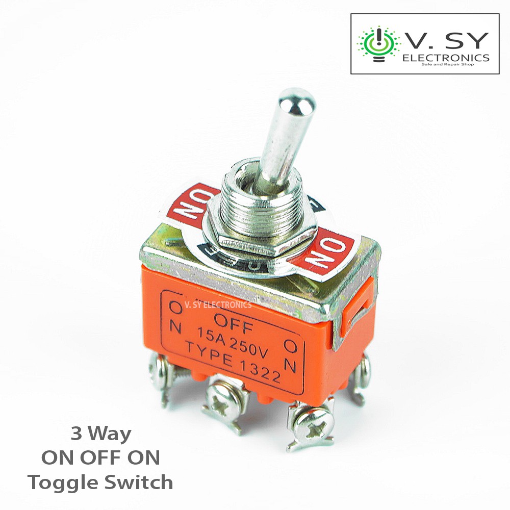 Heavy Duty ON OFF ON 6 PINS 3 Way Metal Toggle Rocker Switch 15A up to