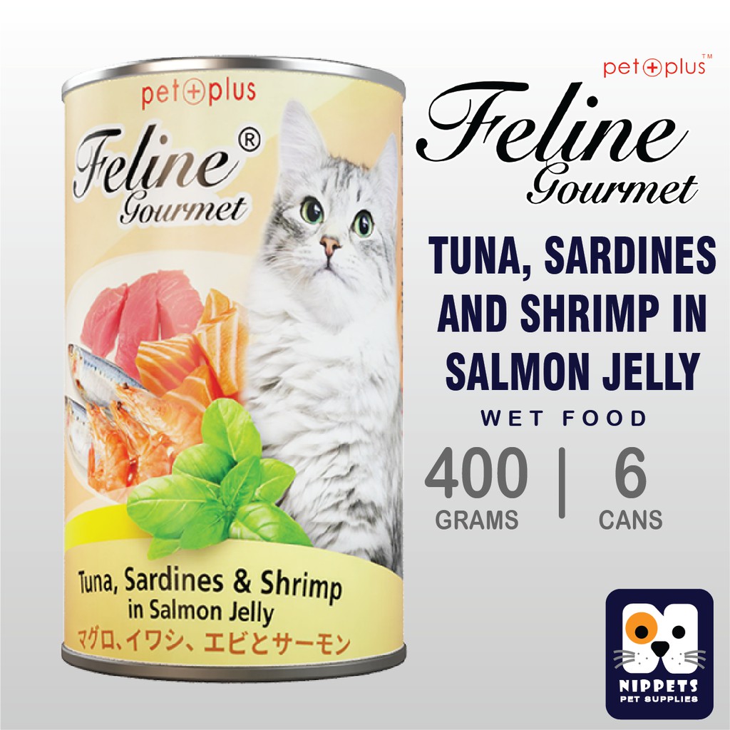 Feline Gourmet Tuna, Sardines and Shrimp in Salmon Jelly Wet Cat Food