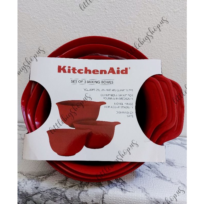 KitchenAid Set Of 3 Mixing Bowls Shopee Philippines