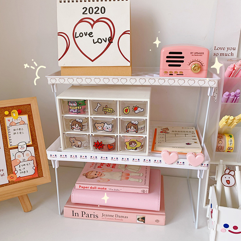 Desktop Rack Storage Tabletop Shelf Rack Organizer Home Desk Organizer