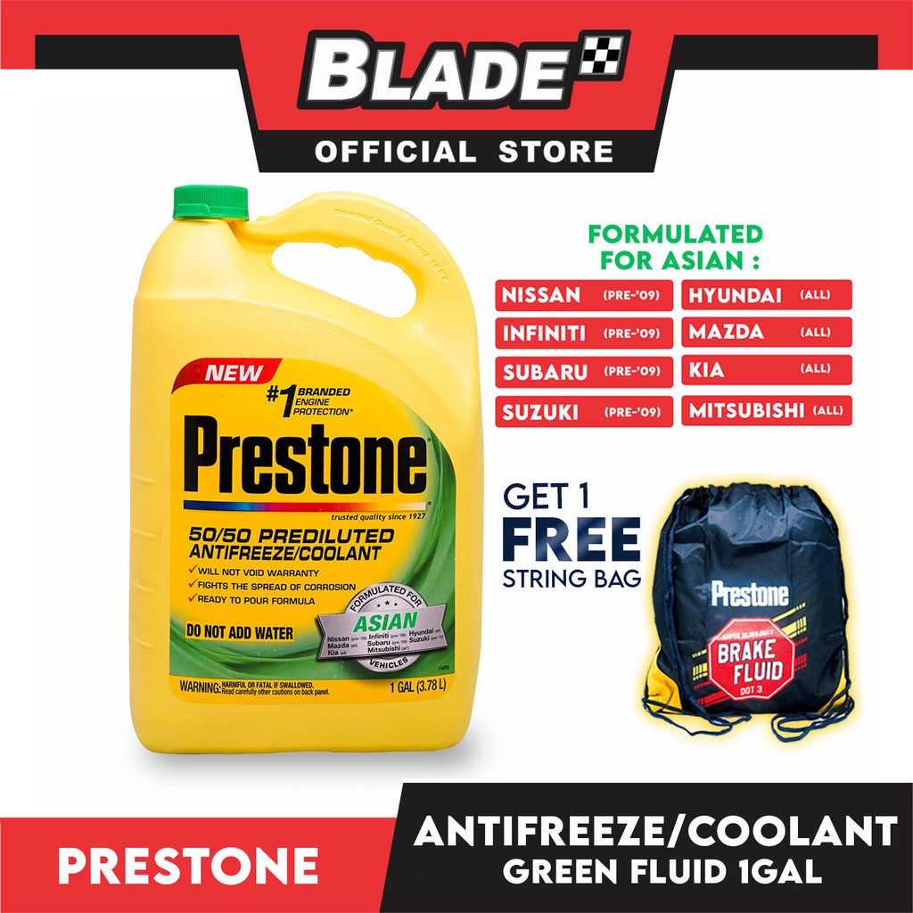 Prestone 50/50 Prediluted Antifreeze/Coolant Green 1 Gallon with Free
