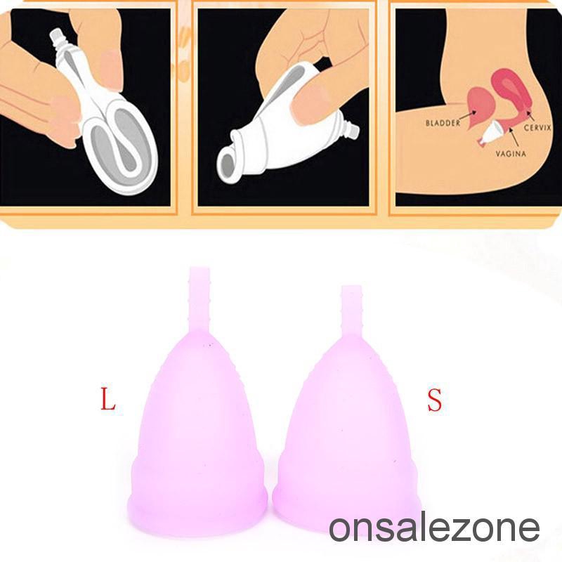 OZPH 2x Female Reusable Silicone Menstrual Cup Period Soft