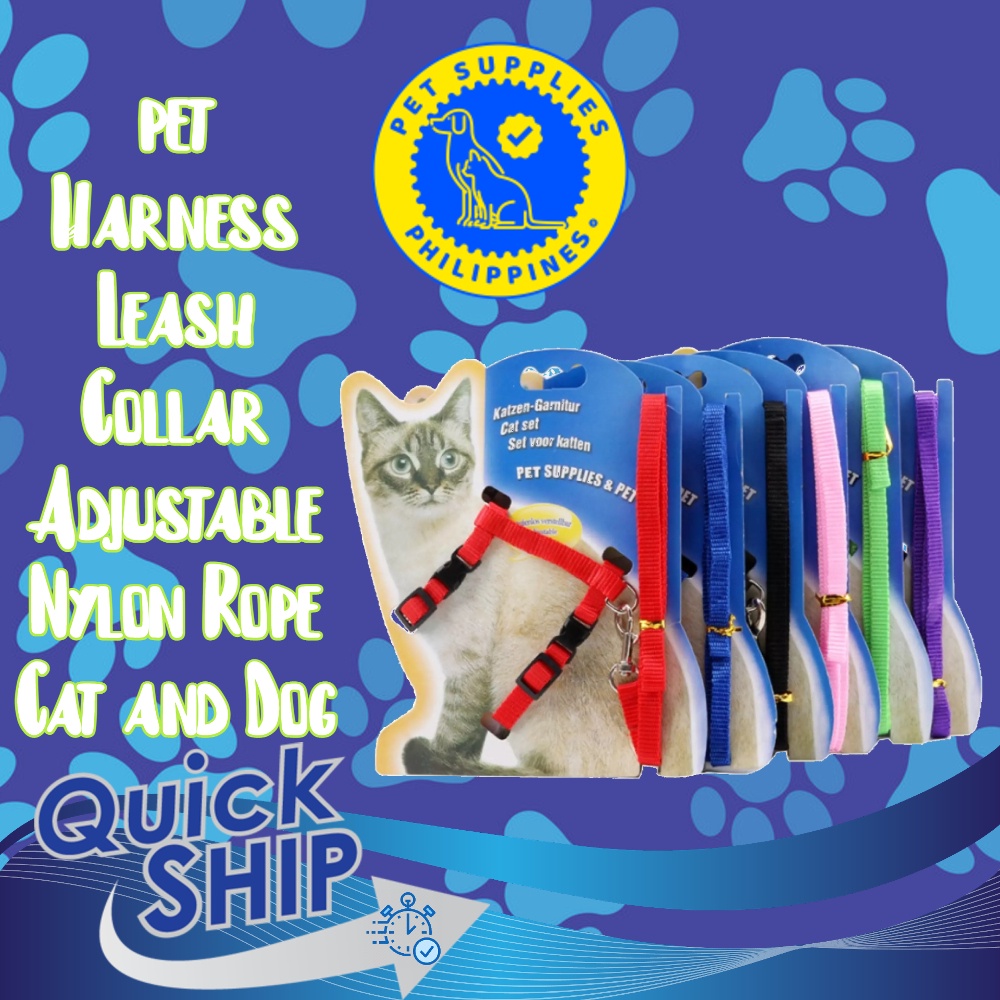 pet Harness Leash Collar Adjustable Nylon Rope Cat and Dog Shopee Philippines