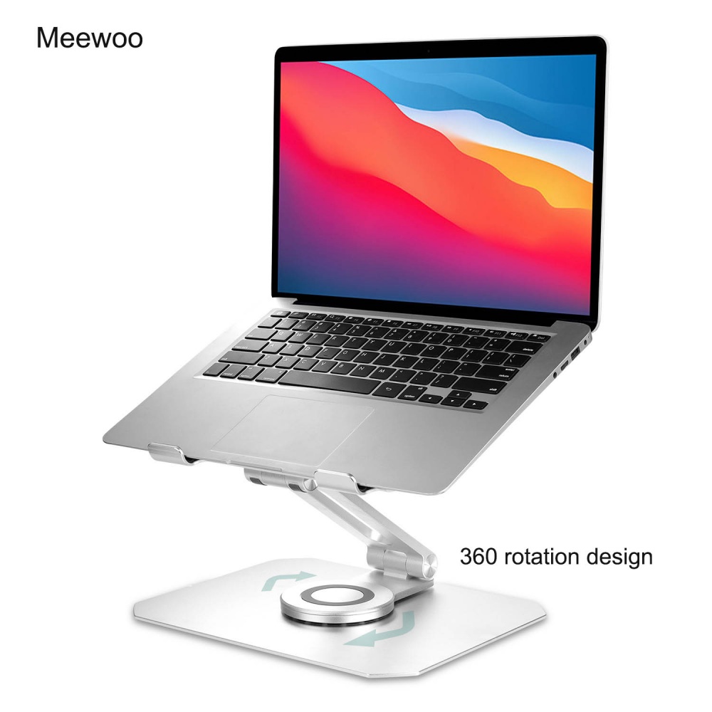 Meewoo Laptop Stand 360 Rotating Base Solid Aluminum Alloy Height