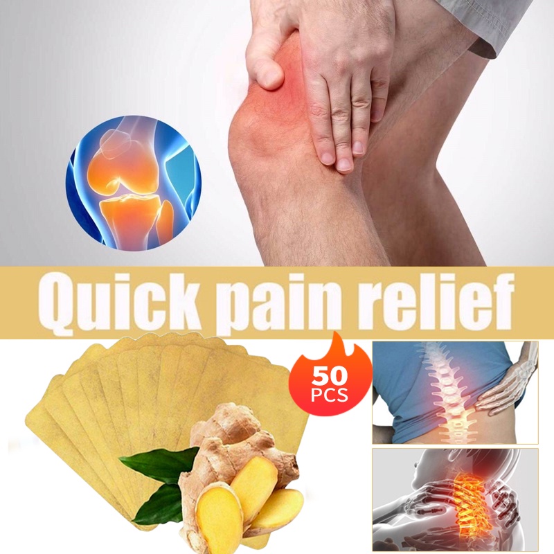 50Pcs Herbal Ginger Patch Pain Relief Patch Knee Neck Back Pain