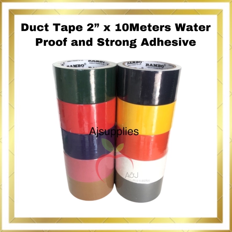 Duct Tape 2” x 10Meters Water Proof and Strong Adhesive (Black, Silver