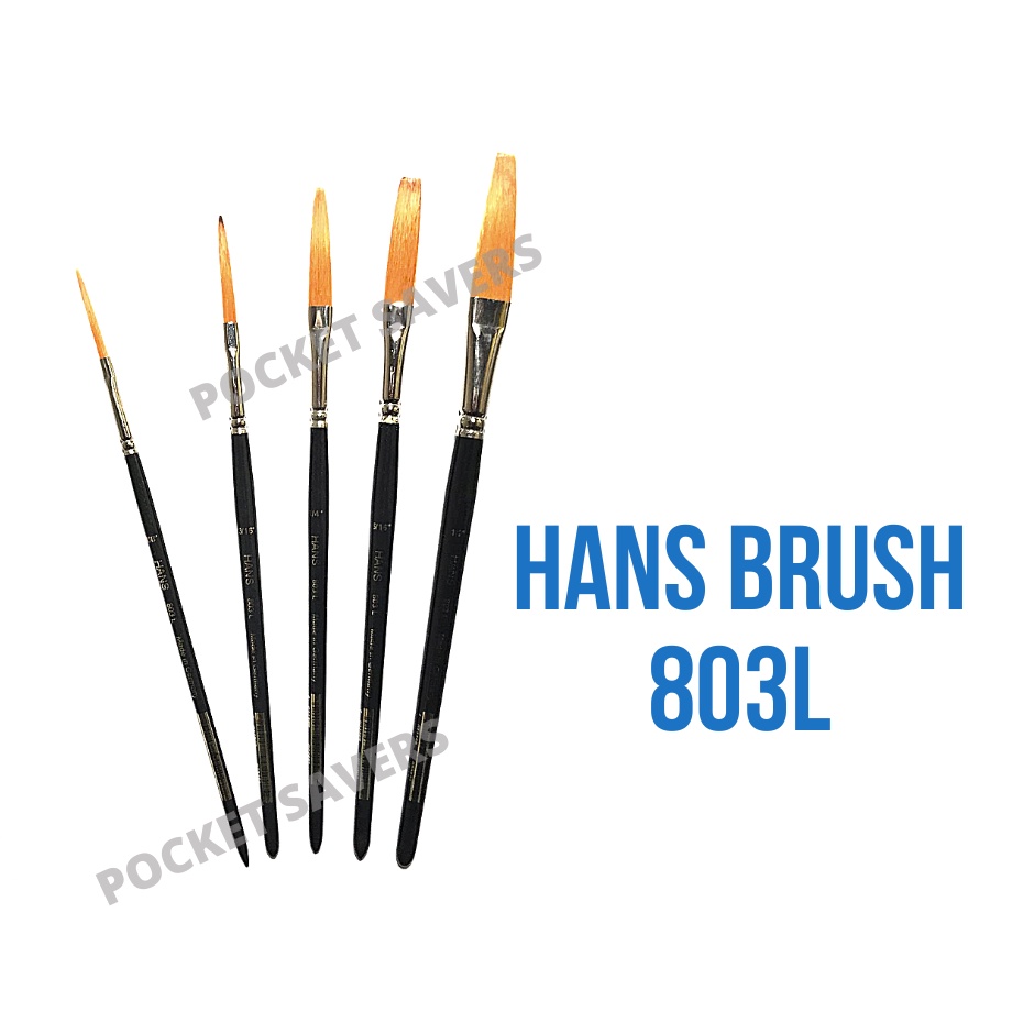 HANS Lettering Brush 803L (Sold Per Piece, Flat Nylon Artist Brushes, Oil /Acrylic Painting