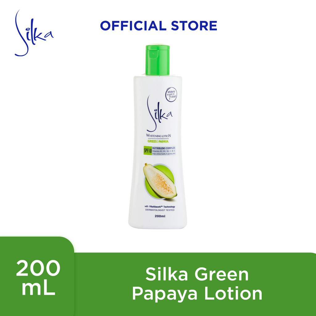 Silka Green Papaya Whitening Lotion SPF 10 200mL Shopee Philippines