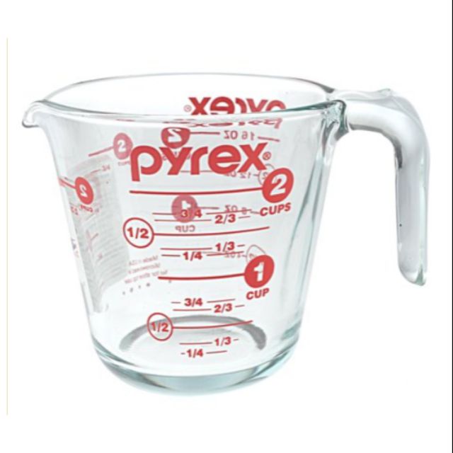 PYREX 2Cup Glass Measuring Cup with Red Lid and Graphics Shopee