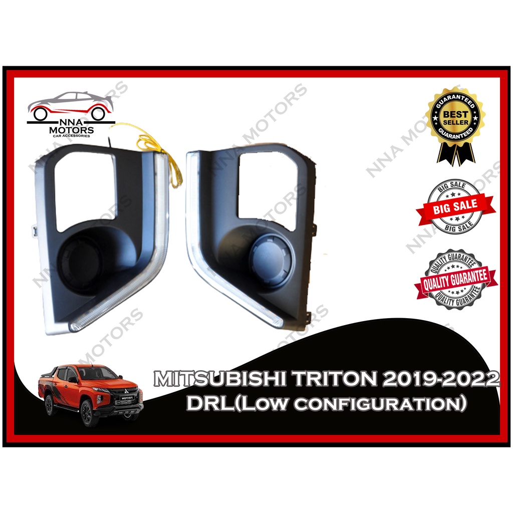 DRL For Mitsubishi Triton L200 20192022 LED Daytime Running Lights driving Fog Lamp Cover Pair