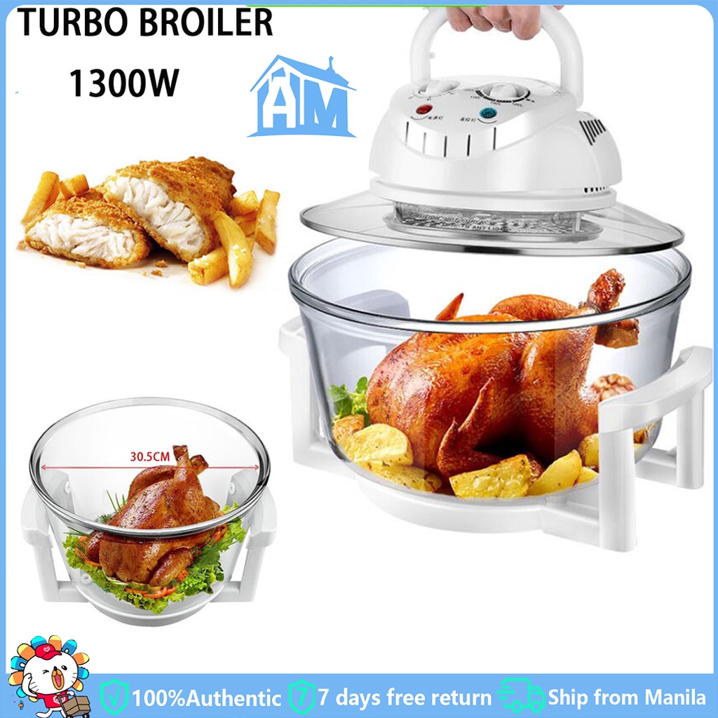 CODAttractive Mall TURBO BROILER 1300W 12L Glass Air Fryer Turbo