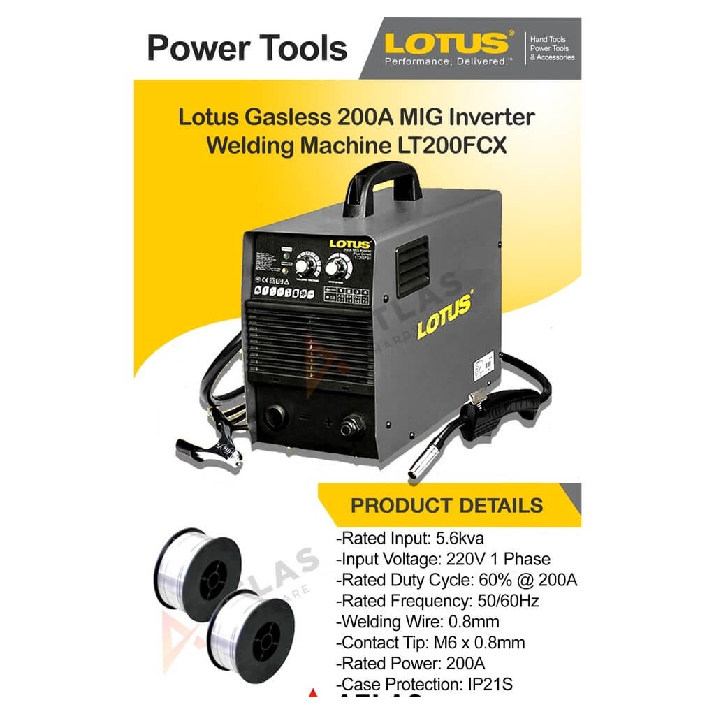 MIG Inverter Welding Machine with free 1pc 0.2kg Flux wire box Lotus
