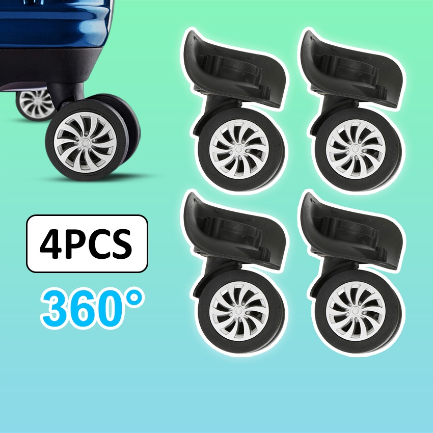4pcs DIY Suitcase Luggage Wheel Replacement Swivel Mute Dual Roller