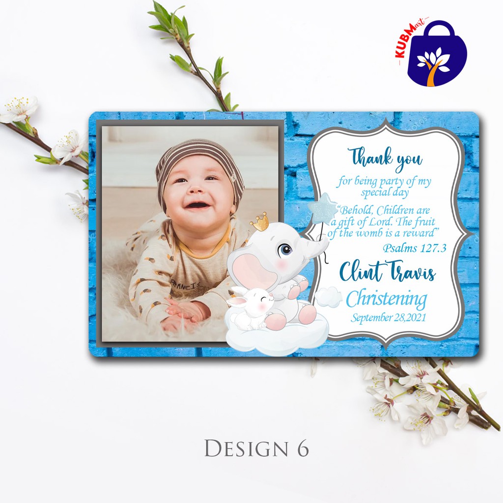 Baptism Boy Ref Souvenir Blue Christening Birthday Wedding
