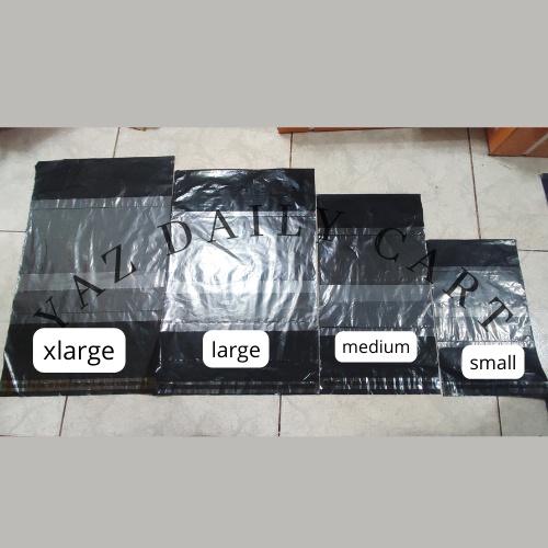 Plain Black Pouch for courier Set of 50pcs (Small, Medium, Large, XL