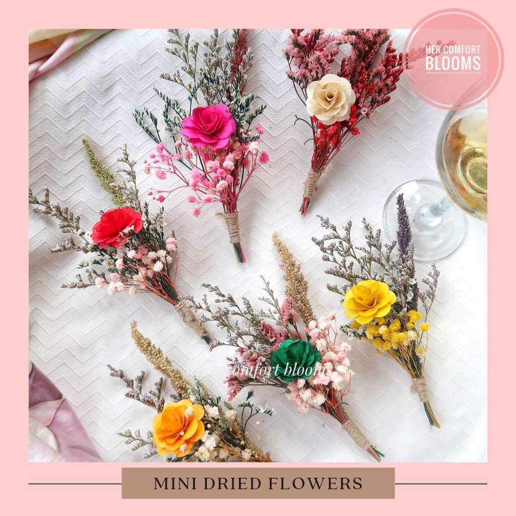 Dried Flowers Mini Bouquet for Gifts and Giveaways or Home Decoration