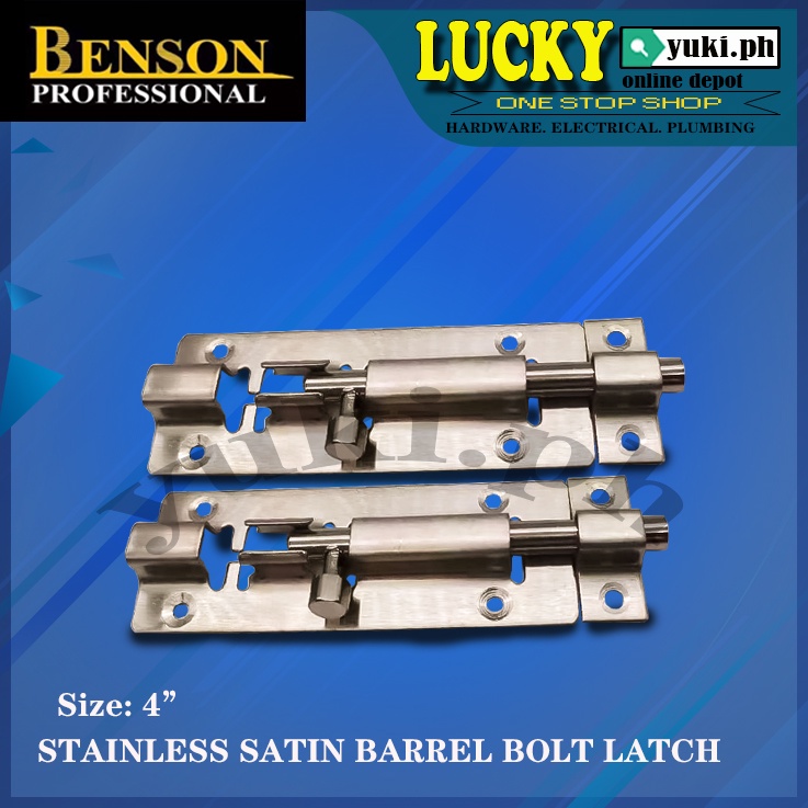 BENSON STAINLESS SATIN BARREL BOLT LATCH (134649 / 4INCH) Shopee