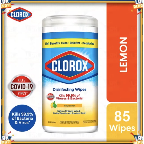 CLOROX Expert Disinfecting Wipes CRISP LEMON or FRESH Scent CANISTER