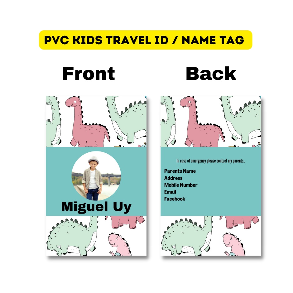 Personalized PVC ID for Kids with Pictures and Details Shopee Philippines