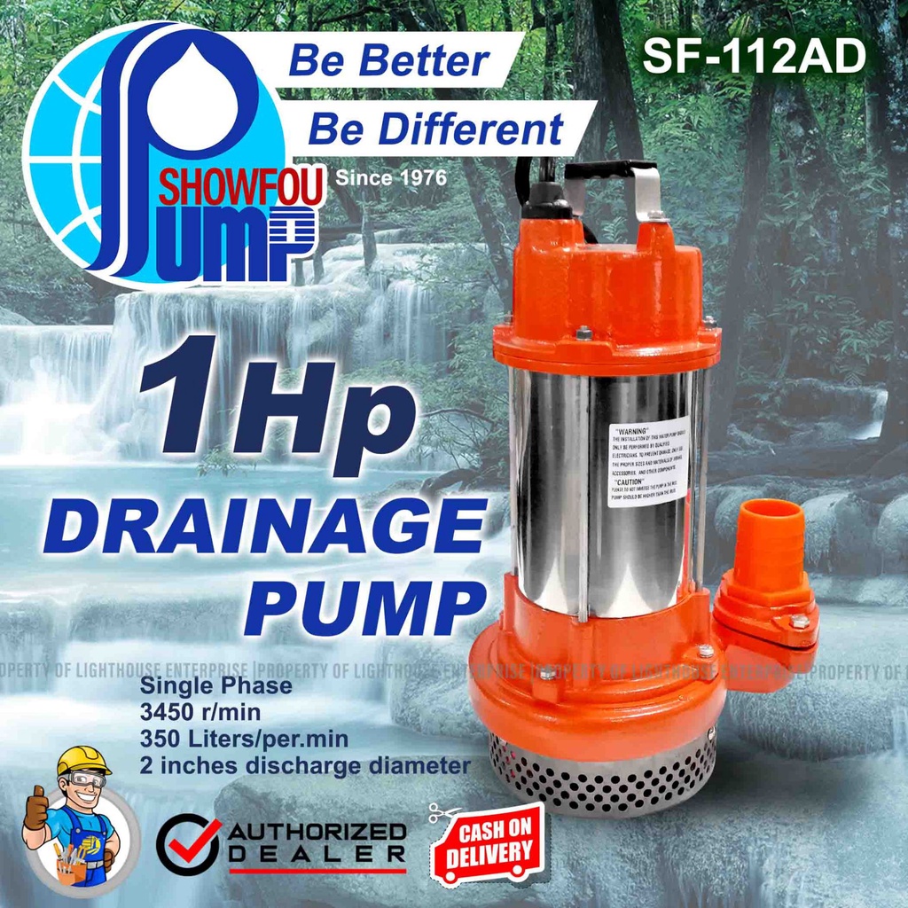 SHOWFOU 1HP Submersible Drainage Pump / Sewage Submersible Pump (SF