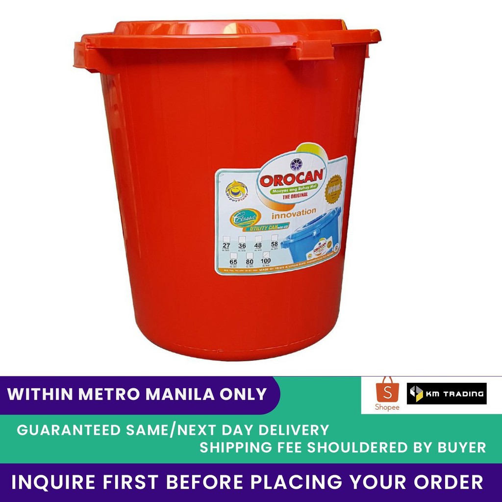 Orocan 100L Utility Pail/Water Drum/Water Container/Balde/Utility Can
