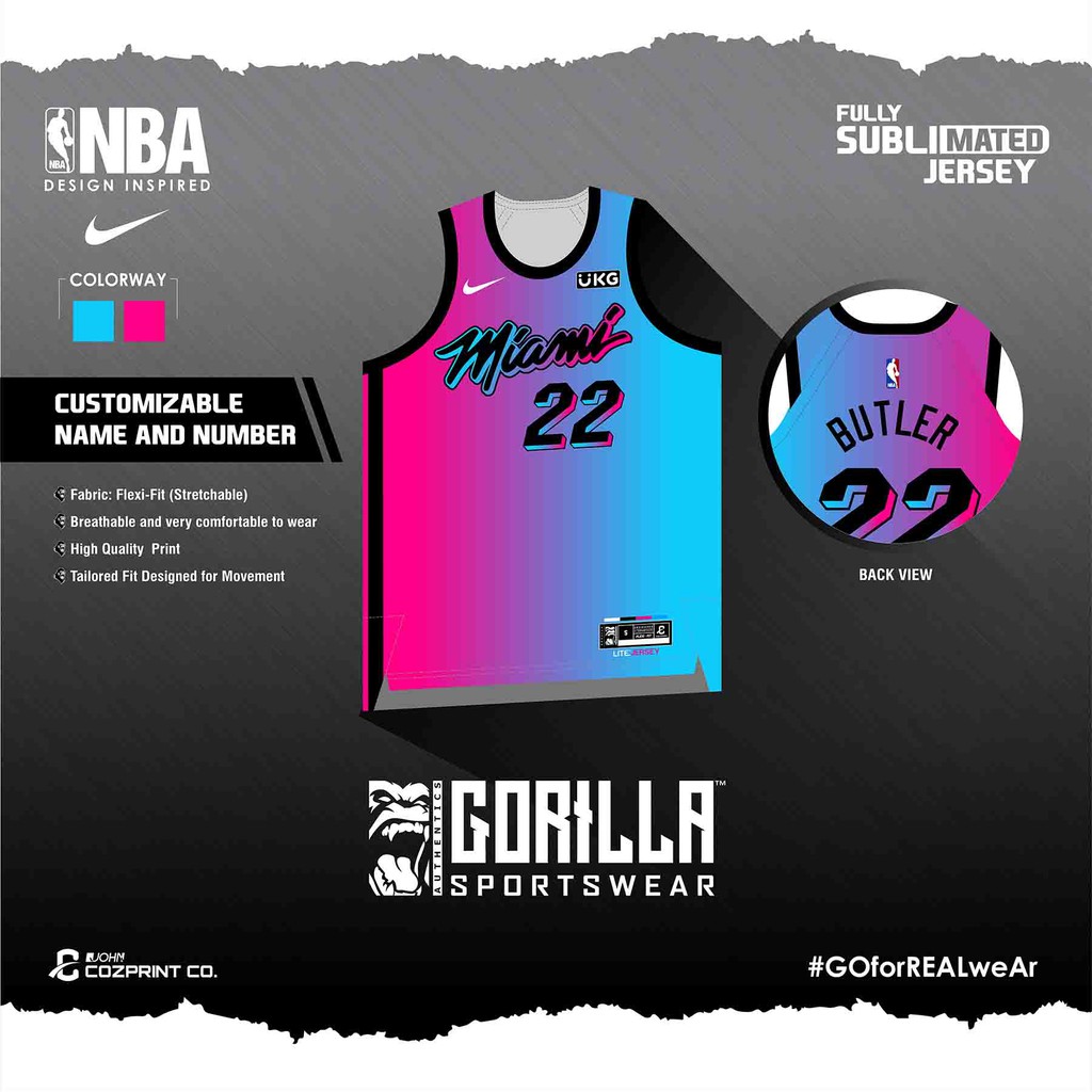 MIAMI HEAT "VICE VERSA" JERSEY (Full Sublimation) Shopee Philippines